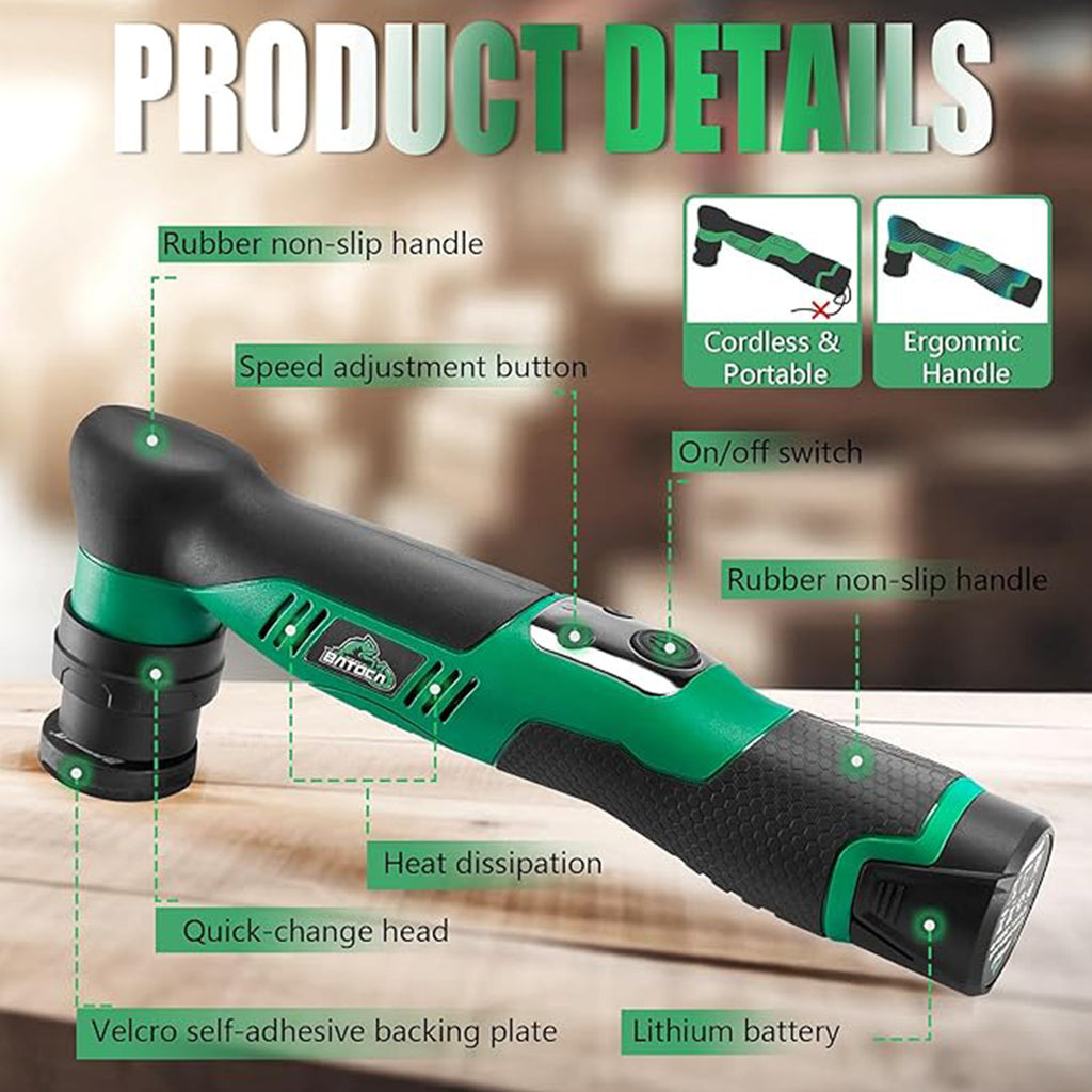 BATOCA Cordless Car Polisher Buffer Sander Dual Action & Rotary--S5