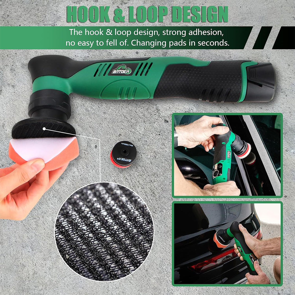 BATOCA Cordless Car Polisher Buffer Sander Dual Action & Rotary--S5