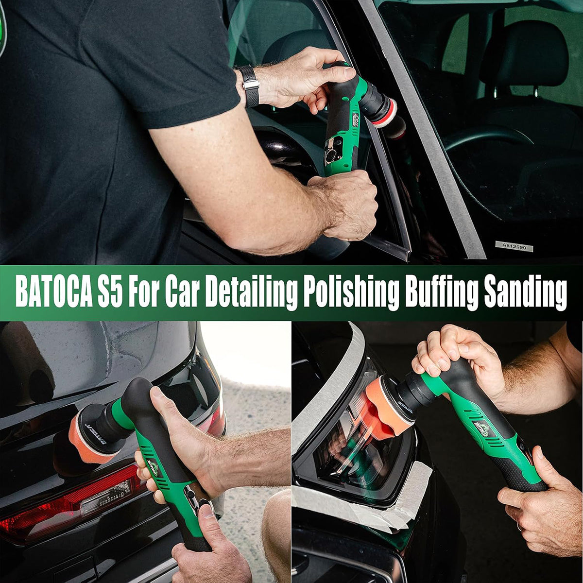 BATOCA Cordless Car Polisher Buffer Sander Dual Action & Rotary--S5
