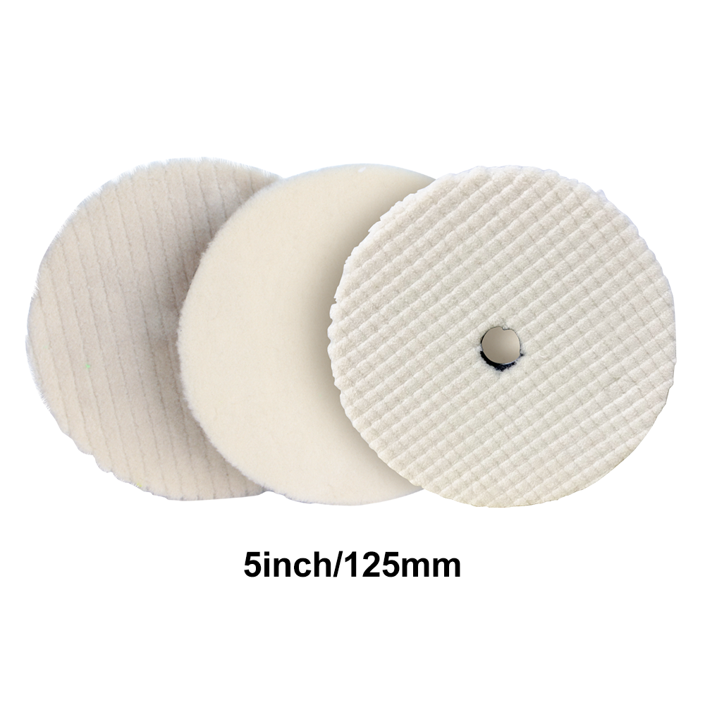 Wool polishing pad 3 piece set for BATOCA polisher (3 types of wool pads: coarse, medium and fine)